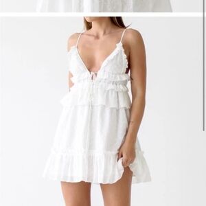 Rumored Rosie White Eyelet Mini Dress size small